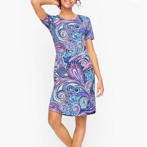 Talbots Ladder Back Confetti Paisley Shift Dress NWT Large